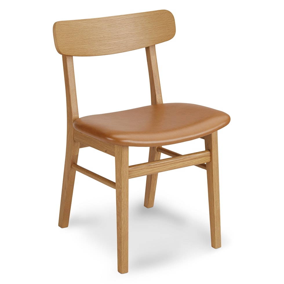 Ecole Leather Dining Chair - Oak and Toscana Tan - Image 0