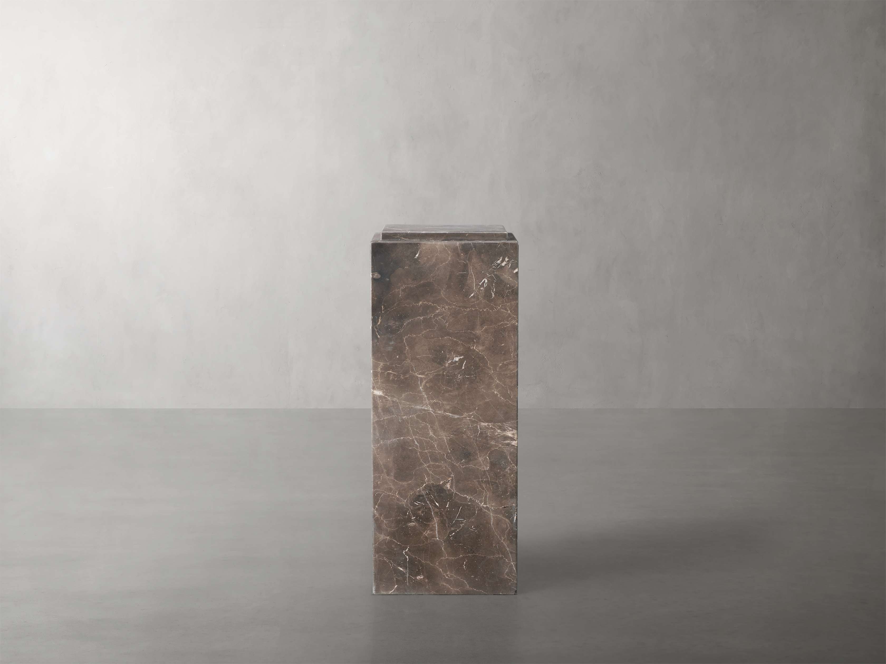 Marmont Pedestal in Stone Brown - Image 0