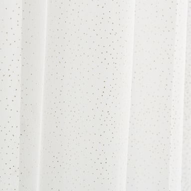 Tulle Sheer Curtain Panel, 84", White/Gold - Image 3