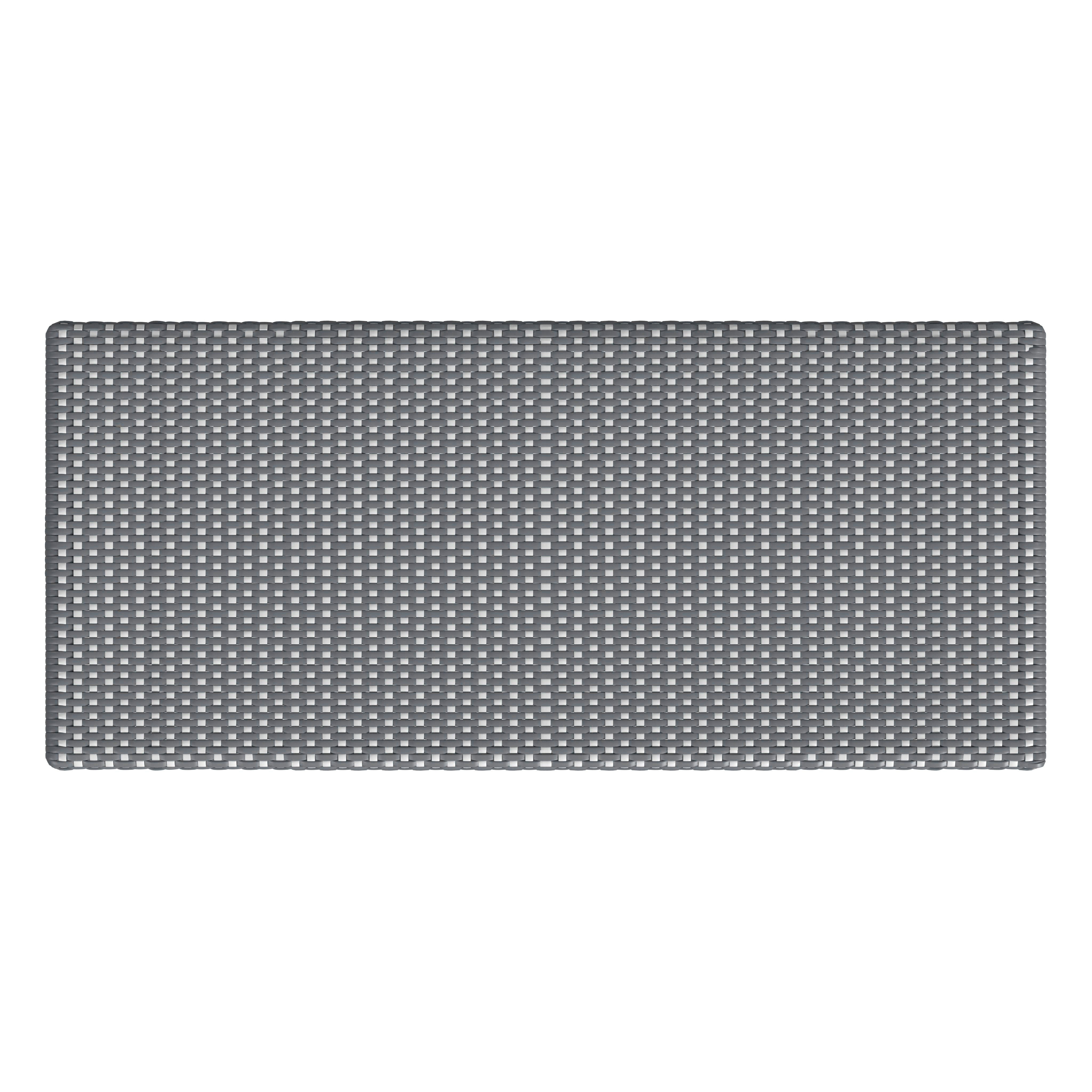 Tobias Blue/White Dot / Natural Rattan Frame Outdoor Bench - Image 1