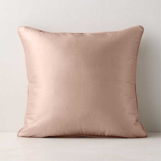 Seda Light Mauve Dupioni Silk Throw Pillow Cover 20"x20" - Image 0