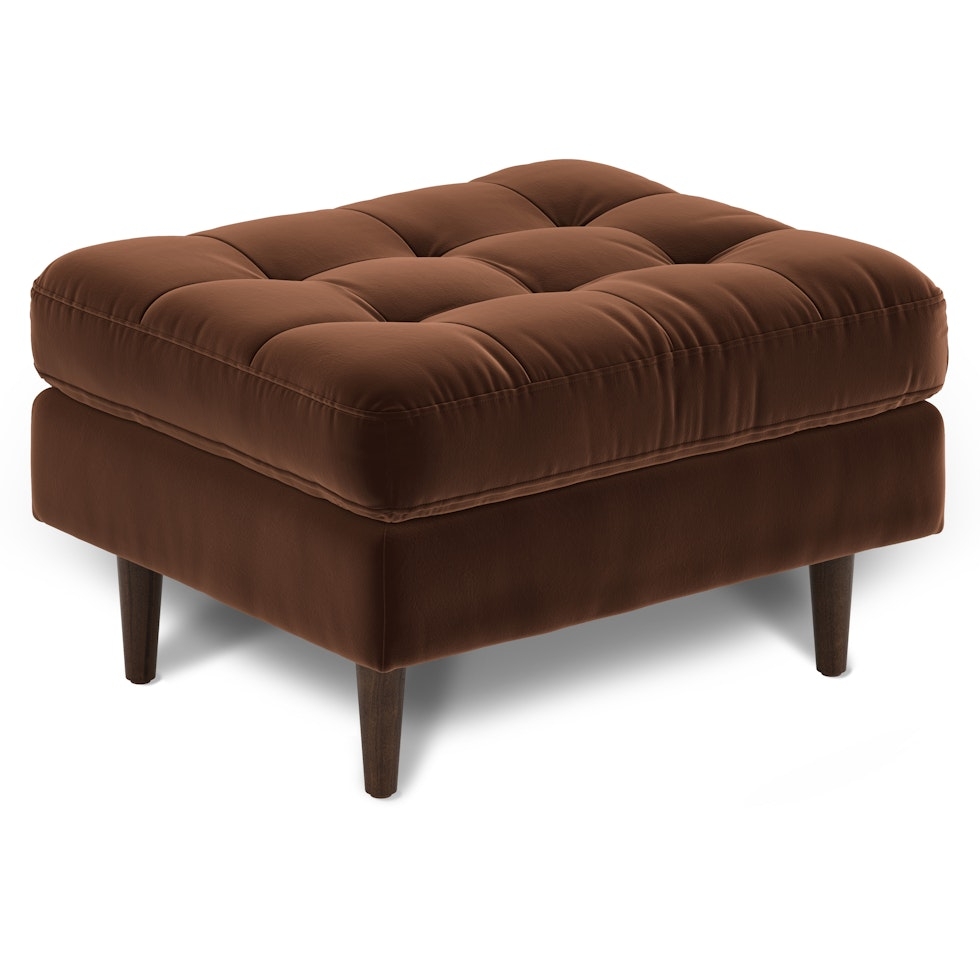 Sven 30" Velvet Ottoman - Plush Pacific Brown - Image 0