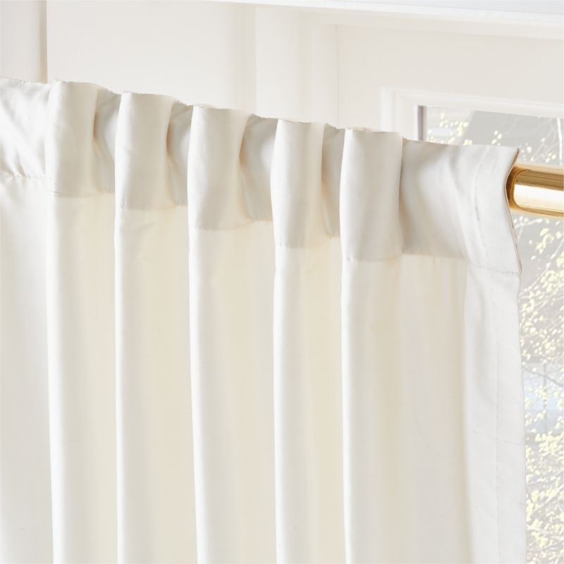 Seda Warm White Dupioni Silk Window Curtain Panel 48"x96" - Image 2