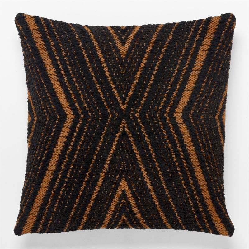 Onca Black Throw Pillow with Feather-Down Insert 23" - Image 1