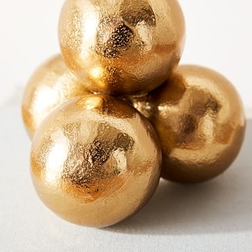 Stacked Spheres Polished Brass Object - Image 1