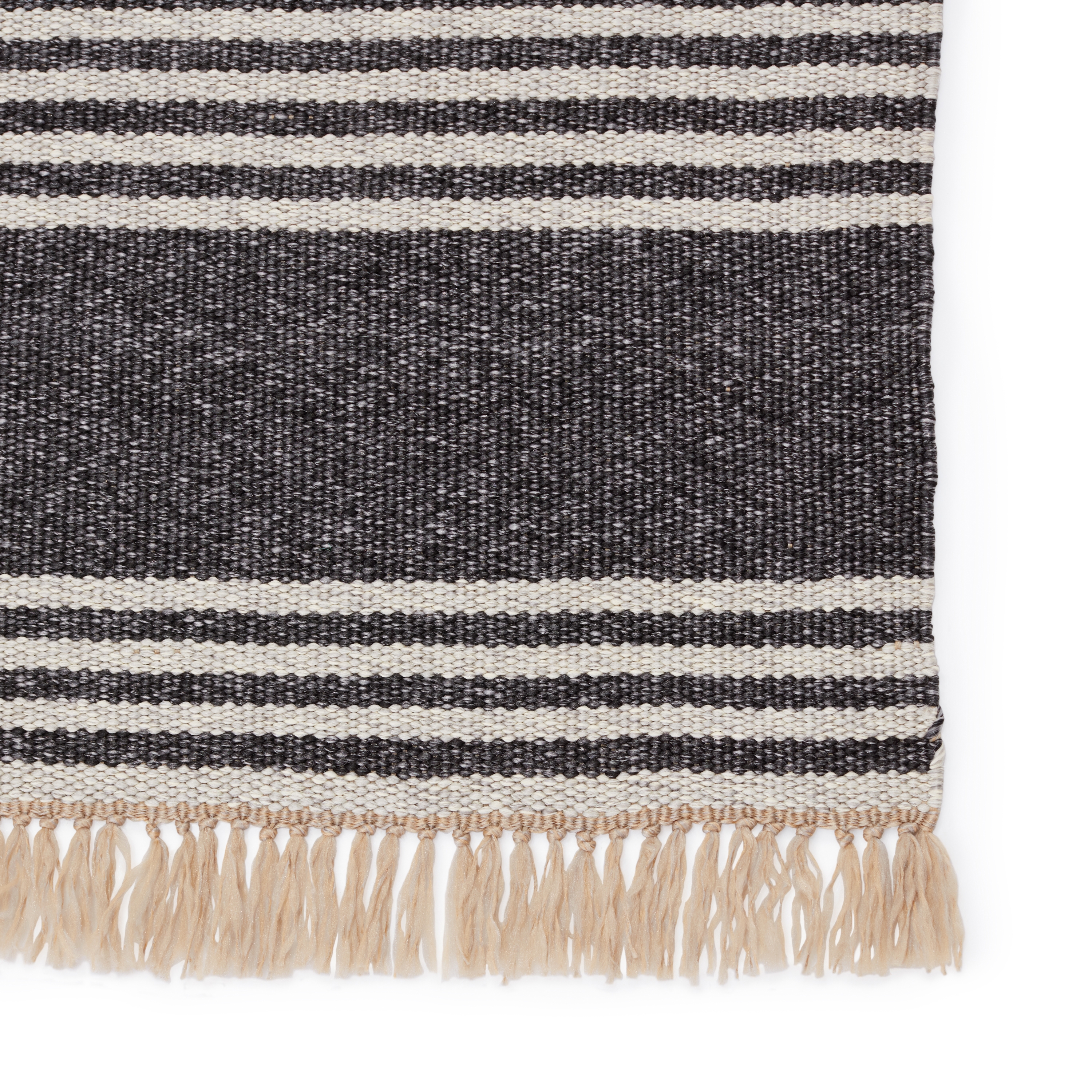 Vibe by Strand Indoor/ Outdoor Striped Dark Gray/ Beige Area Rug (2'X3') - Image 3