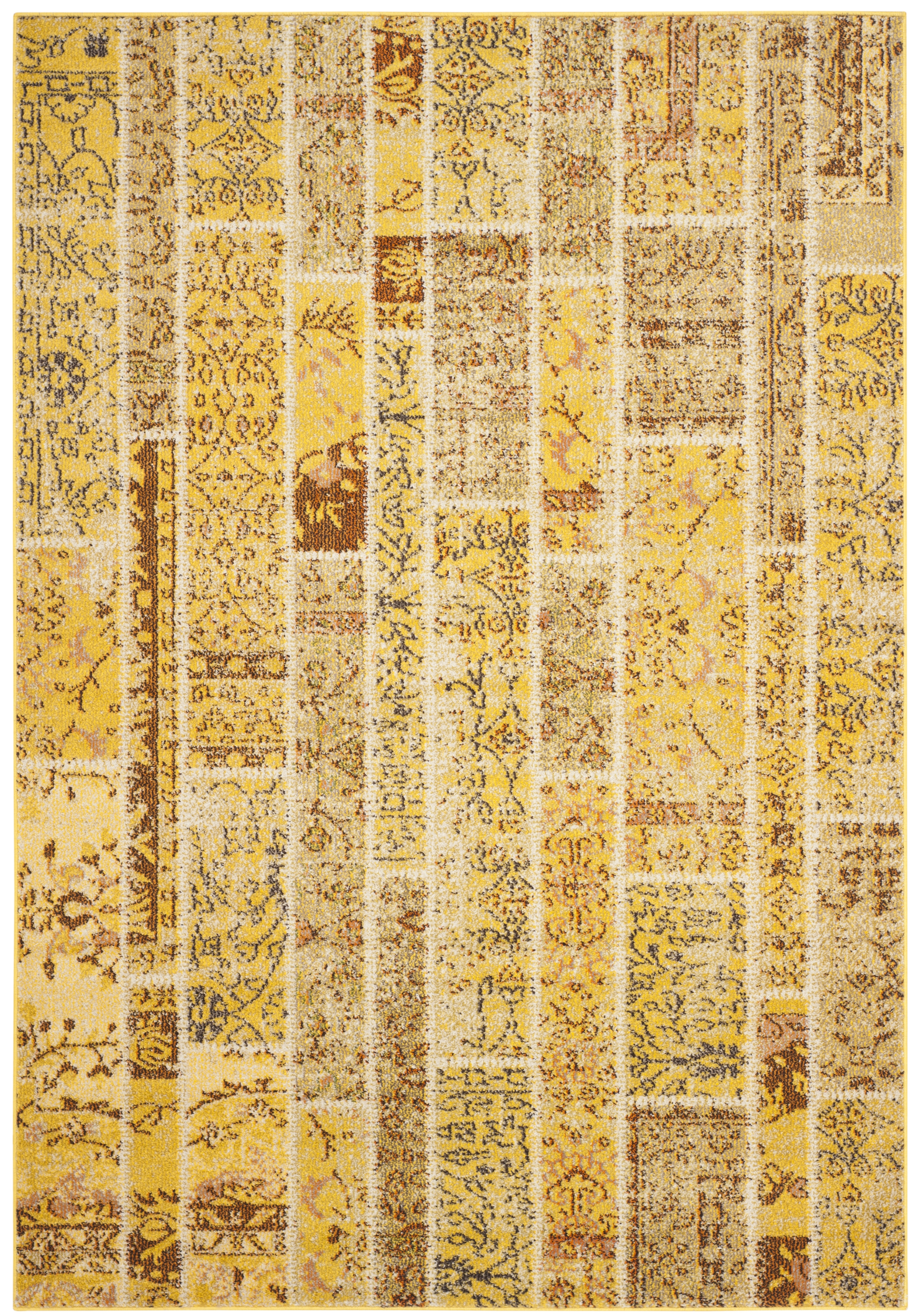 Arlo Home Woven Area Rug, MNC216K, Yellow/Multi,  5' 1" X 7' 7" - Image 0