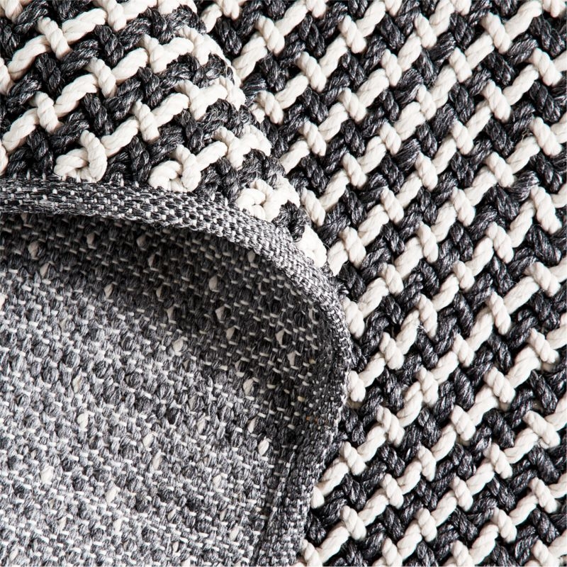 Genoa Performance Handwoven Charcoal Grey Indoor/Outdoor Area Rug 10'x14' - Image 1