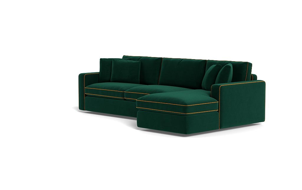 James 3-Seat Right Chaise Sleeper Sectional with Contrast Piping - Image 2
