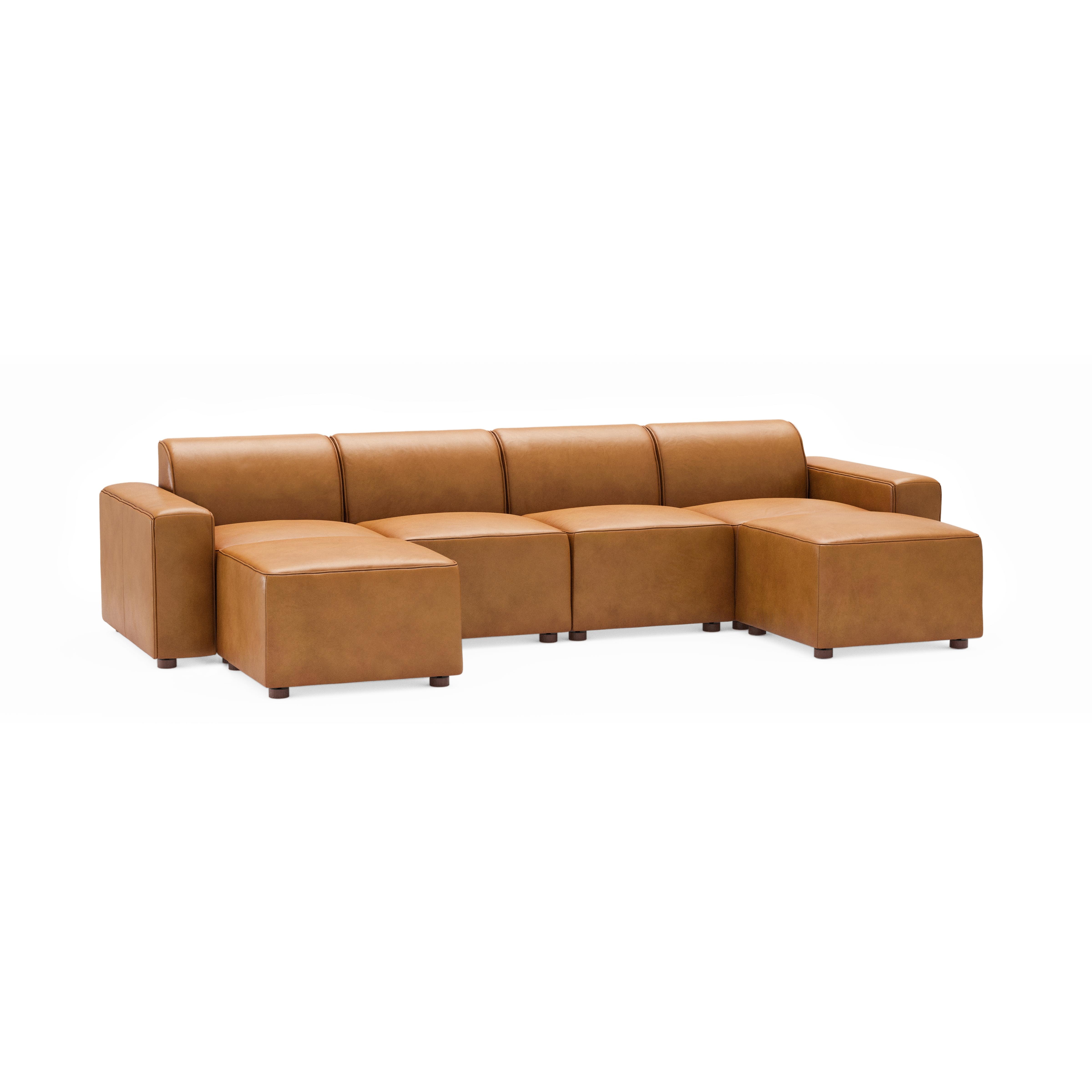 Burrow Mambo 6-Piece Double Sectional Lounger, Leg Finish: WalnutLegs - Image 0