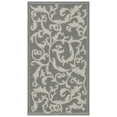 Lydie Floral Anthracite/Gray Indoor / Outdoor Area Rug - Image 0