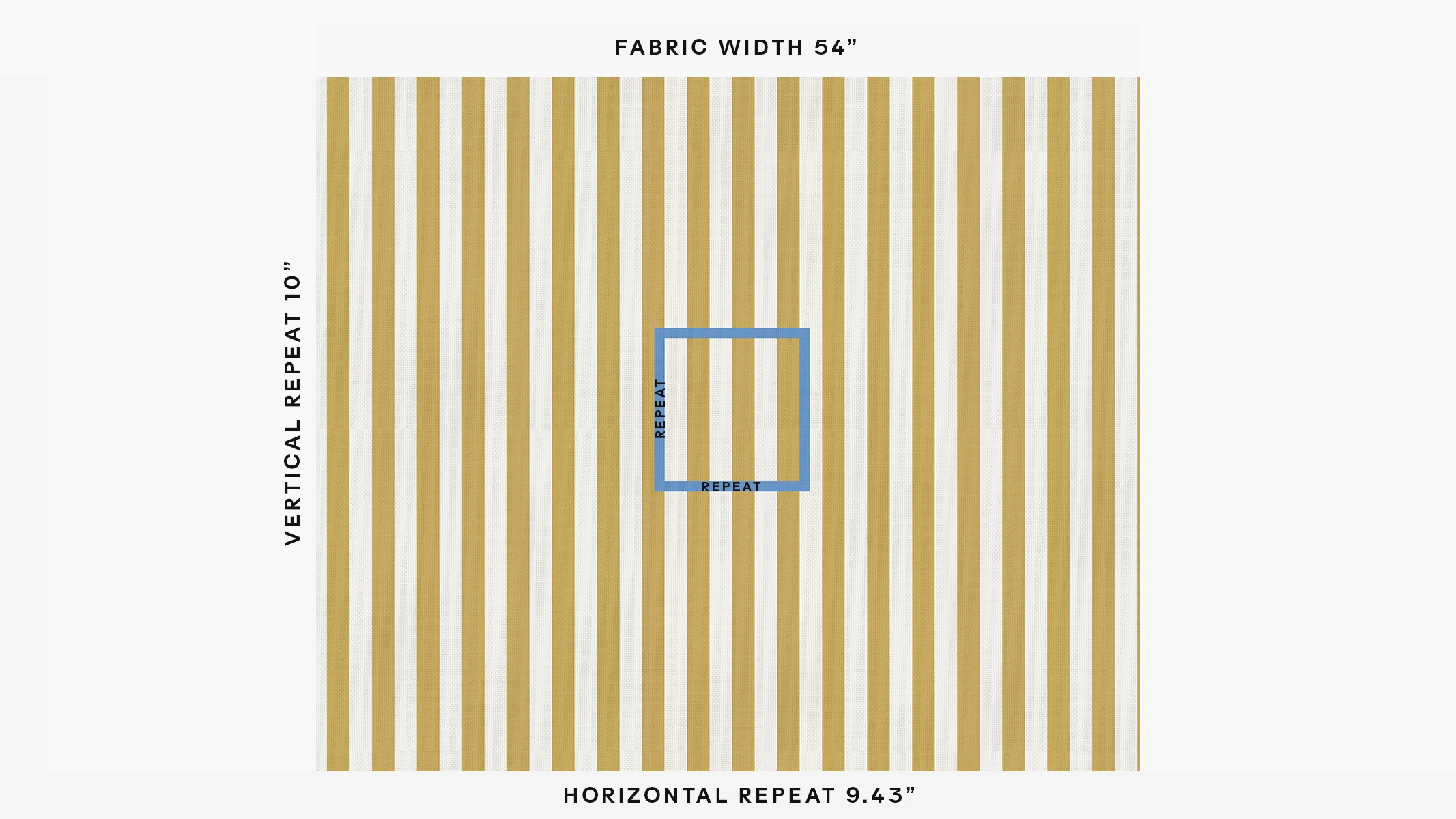 Printed Cotton Fabric By The Yard, Citrine Cabana Stripe - Image 1