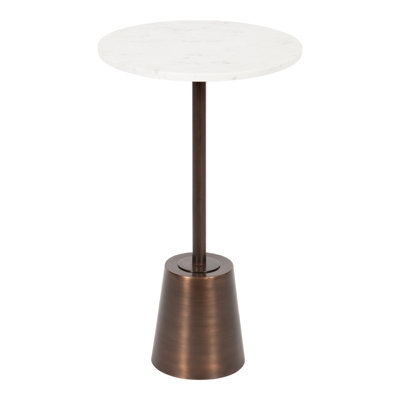 Cemil Genuine Marble Pedestal End Table - Image 0