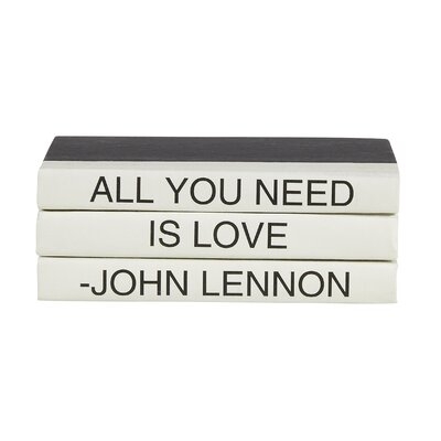 3 Piece All You Need Is Love Quote Decorative Book Set - Image 0