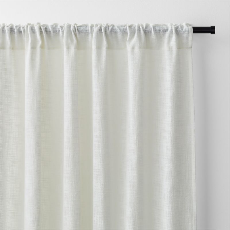 Lindstrom Ivory Organic Cotton Sheer Window Curtain Panel 52"x84" - Image 2