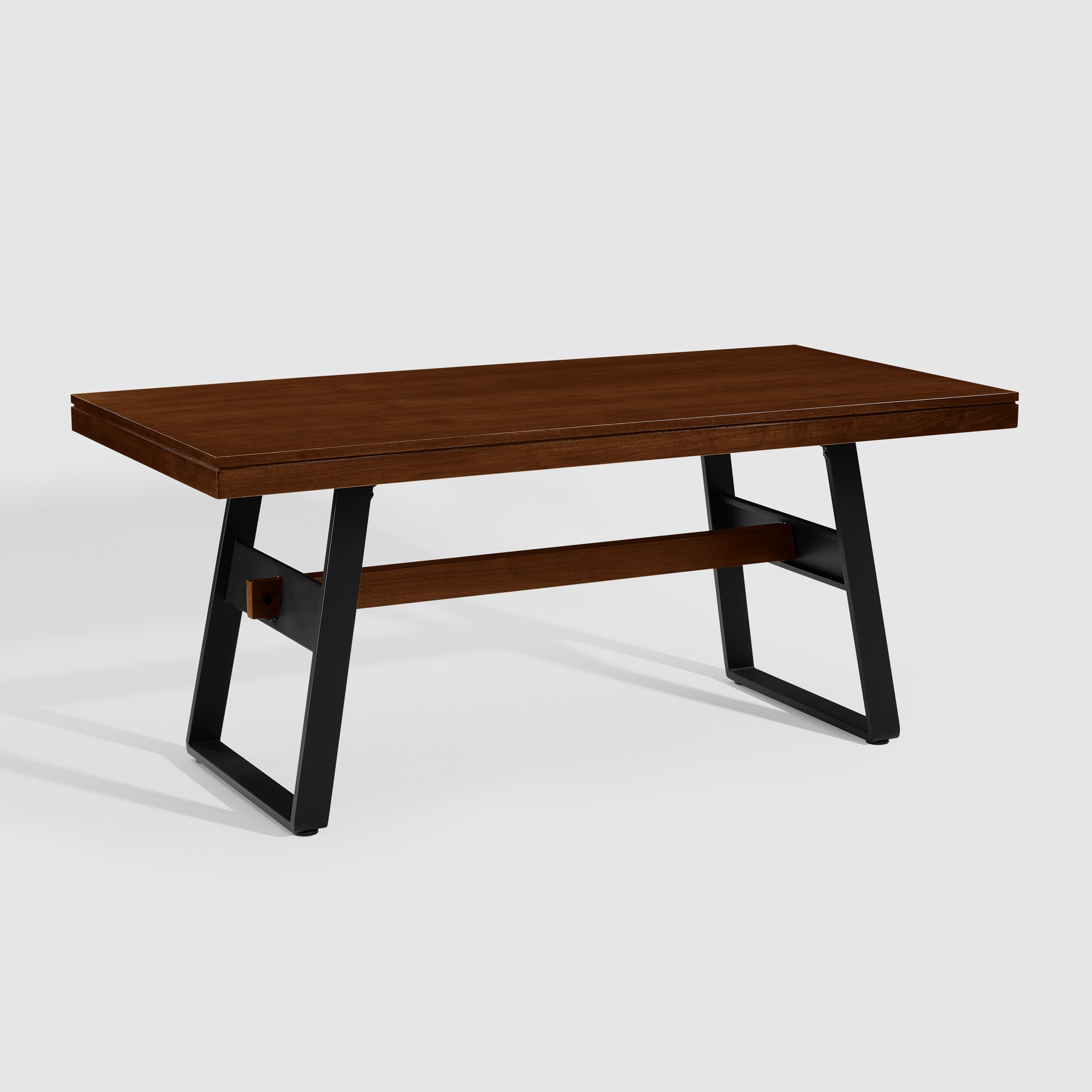 69" Modern Industrial Dining Table - Dark Walnut - Image 0