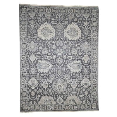 One-of-a-Kind Ballance Hand-Knotted 2010s Turkish Gray 9' x 11'10" Area Rug - Image 0