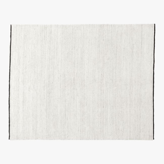 Henry Handloomed Black and White Wool Area Rug 5'x8' - Image 0