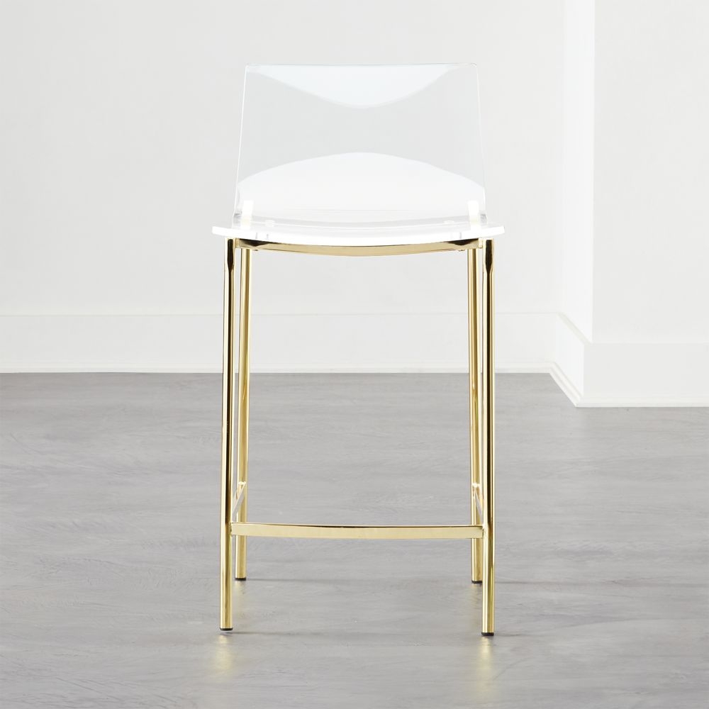 Chiaro Clear Counter Stool Gold - Image 1