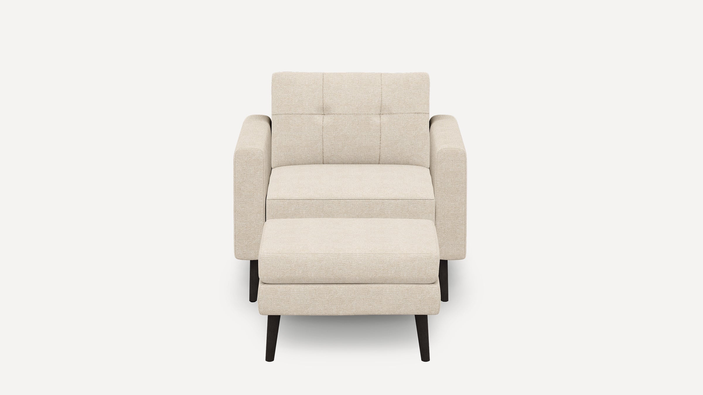 Nomad Armchair with Ottoman - Georgia Clay - Performance Chenille / Ebony - Wood / Slope - Image 6