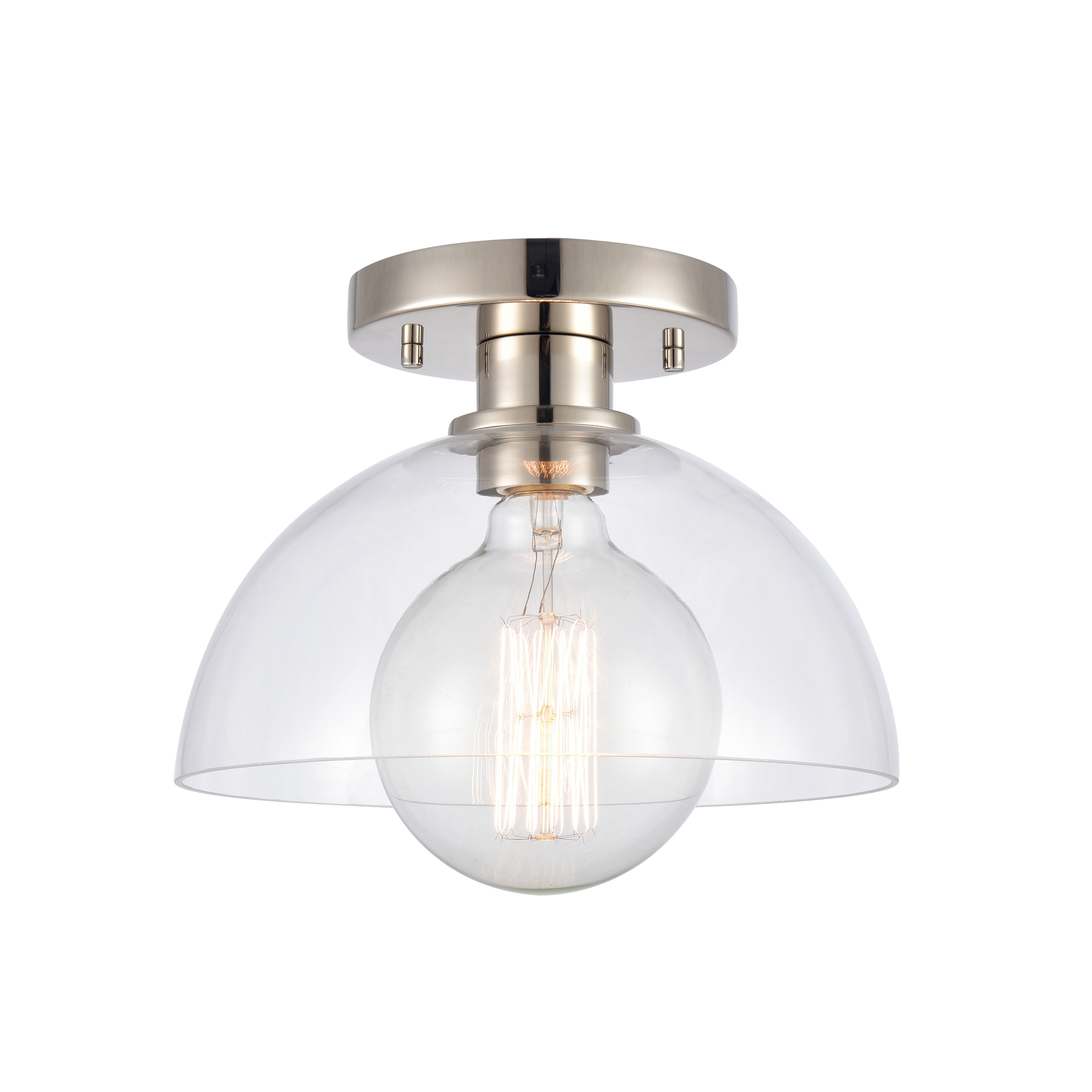 Julian 10'' Wide 1-Light Semi Flush Mount - Polished Nickel - Image 0