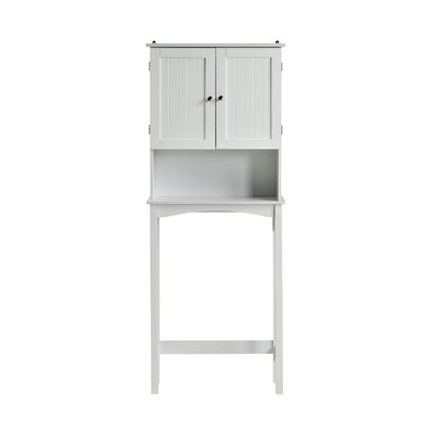 Home Over-The-Toilet Bathroom Storage Space Saver With Adjustable Shelf Collect Cabinet(White) - Image 0