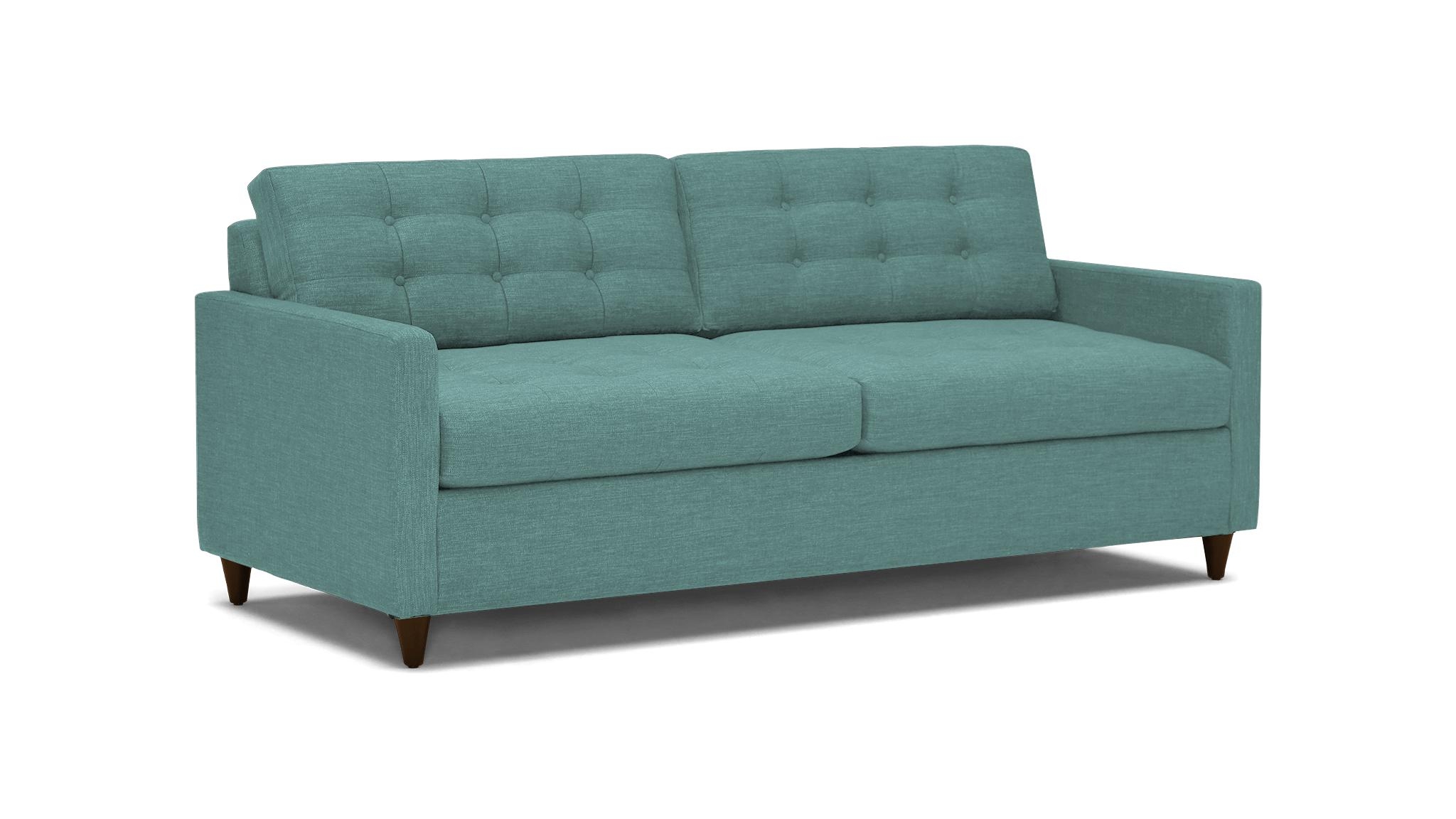 Green Eliot Mid Century Modern Sleeper Sofa - Essence Aqua - Mocha - Standard Foam - Image 1