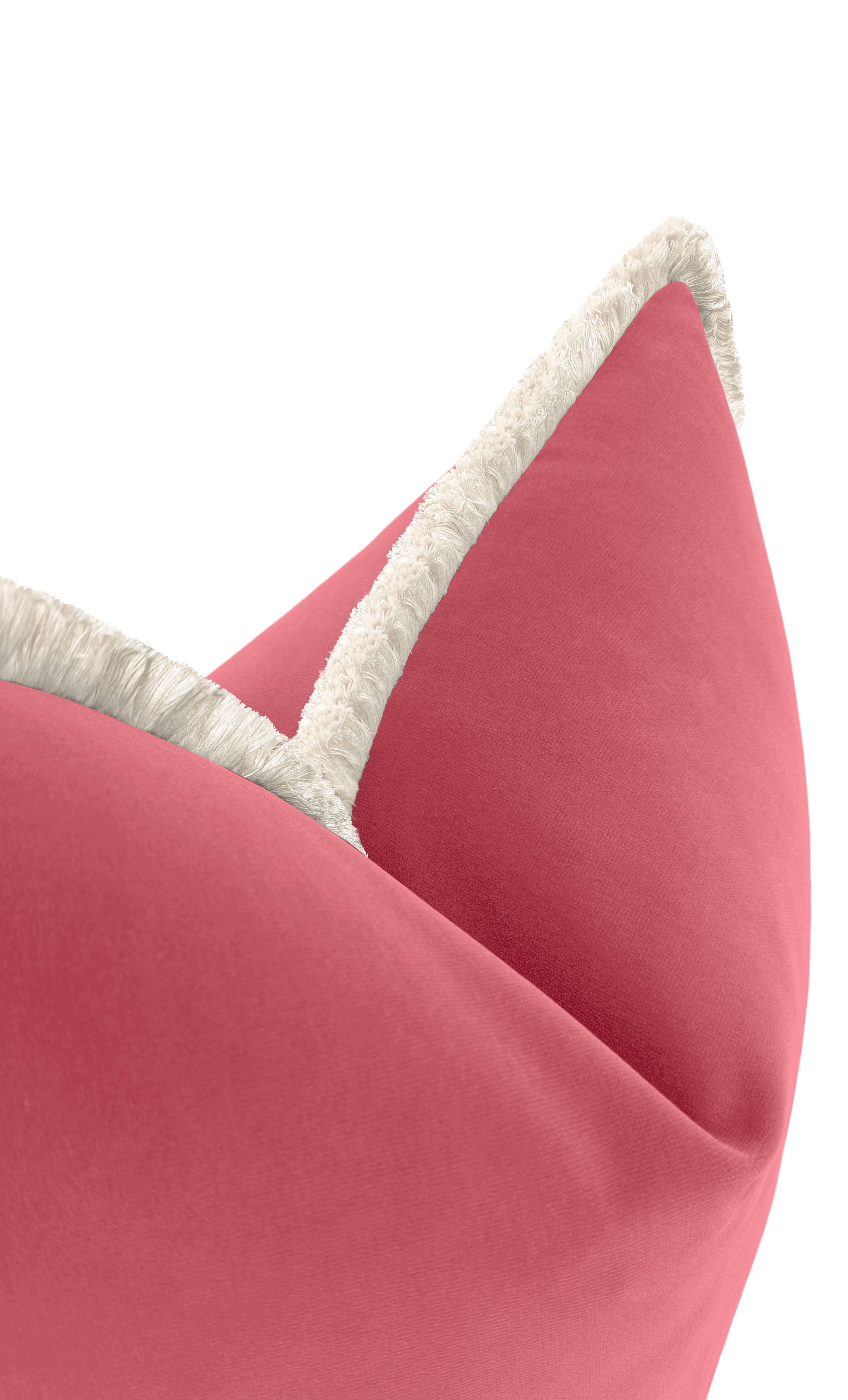 SIGNATURE VELVET // ROSÉ PINK + FRINGE - Sample 4" X 4" / Bone Fringe - Image 0