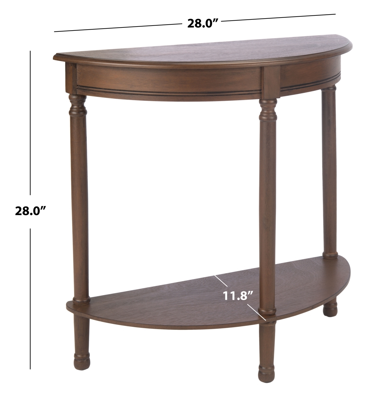 Tinsley Half Round Console Table - Brown - Safavieh - Image 8