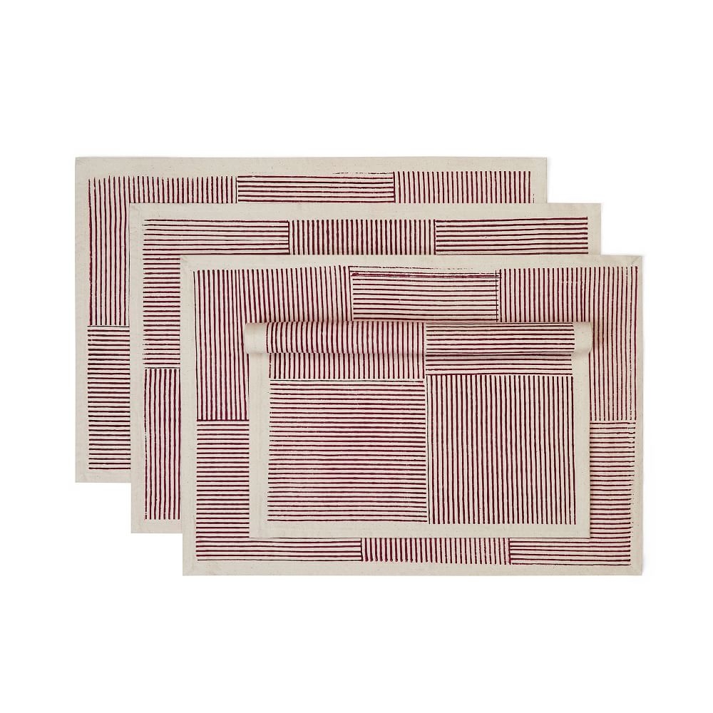 Placemats, Carmine, Set Of 4 - Image 0