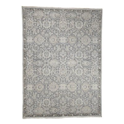 One-of-a-Kind Delano Hand-Knotted Gray 9'1" x 12'5" Silk Area Rug - Image 0