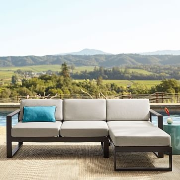 Portside Aluminum Outdoor 89 in 2-Piece Chaise Sectional, Dark Bronze - Image 3