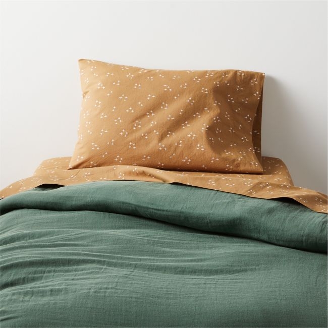 Supersoft Pine Green Organic Cotton Gauze Toddler Duvet Cover - Image 0