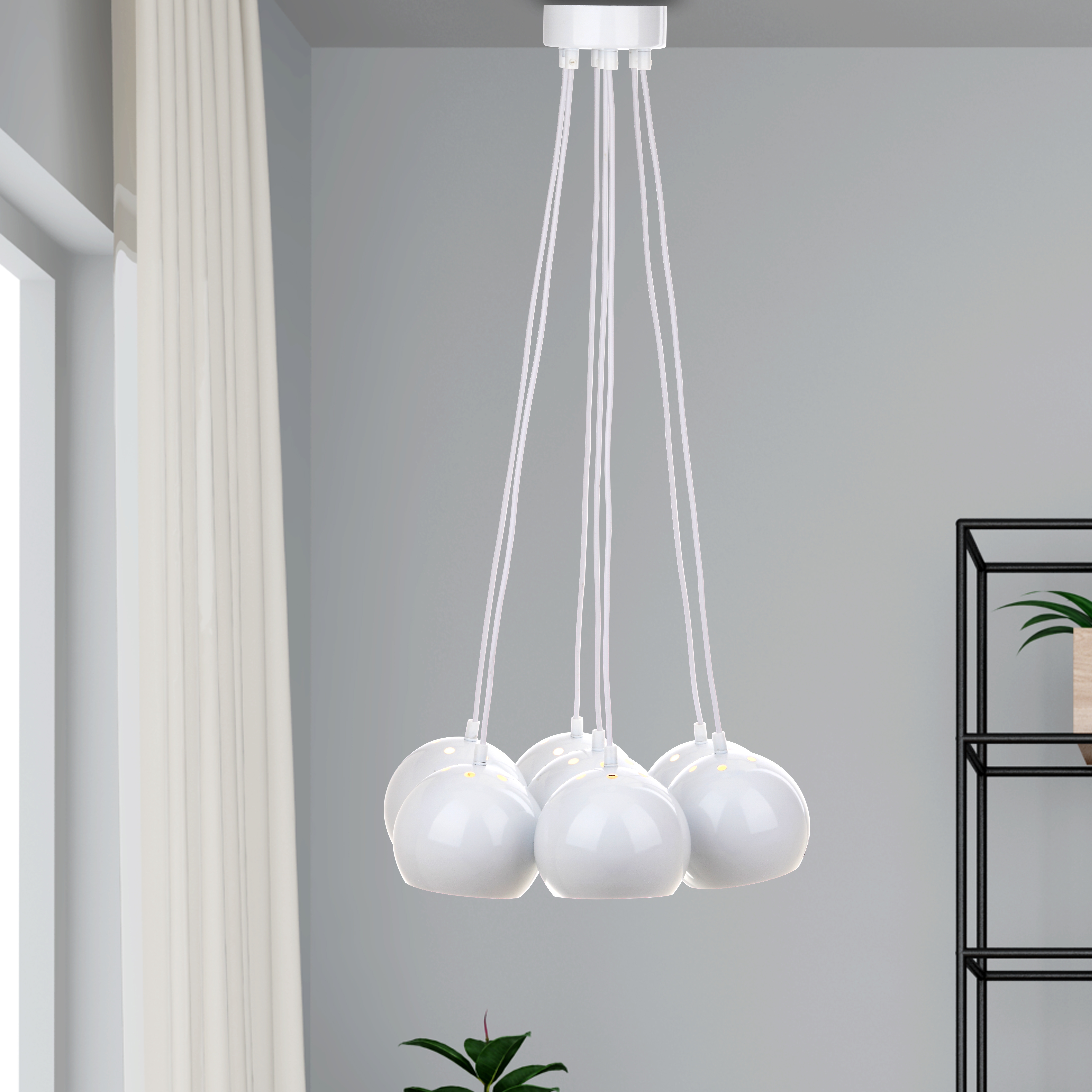 Rome Bearing 17.75-Inch Dia Adjustable Pendant Light - White - Safavieh - Image 3
