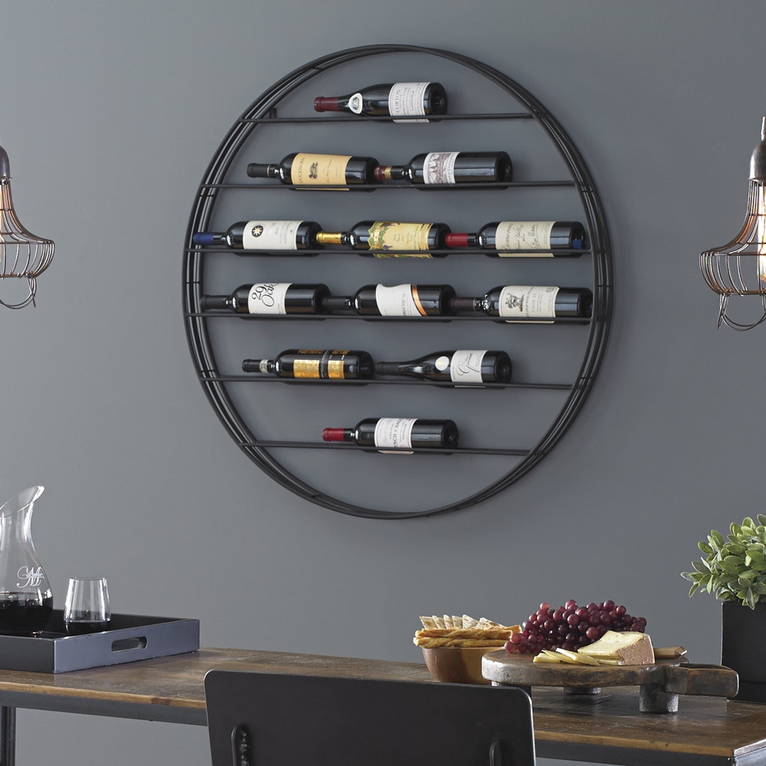 Wine Enthusiast Label View 12 Bottle Wall Mounted Wine Bottle Rack - Image 0