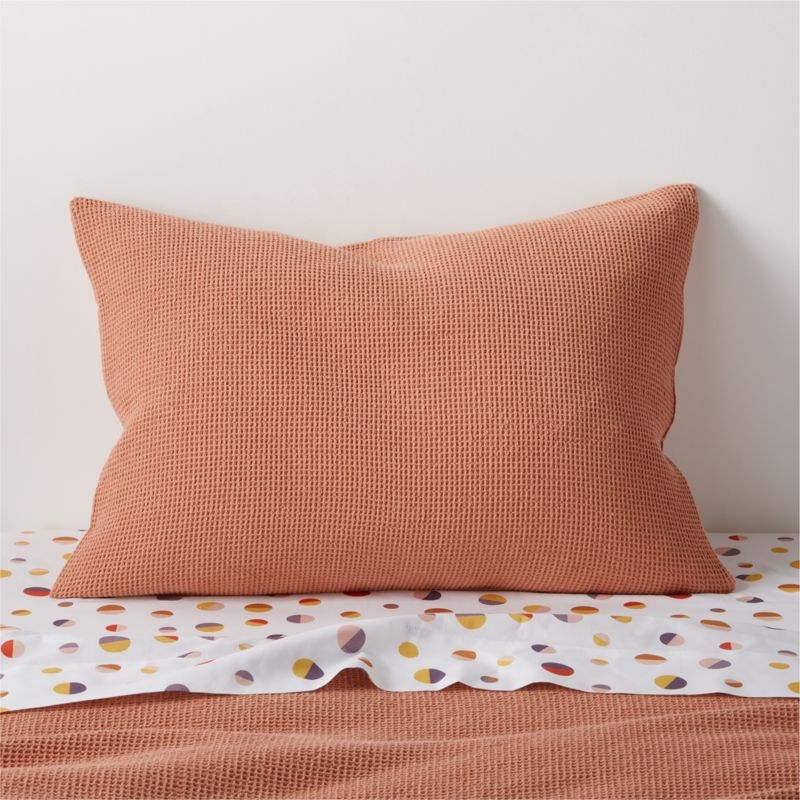 Scoop Clay Waffle Weave Organic Cotton Kids Pillow Sham - Image 1