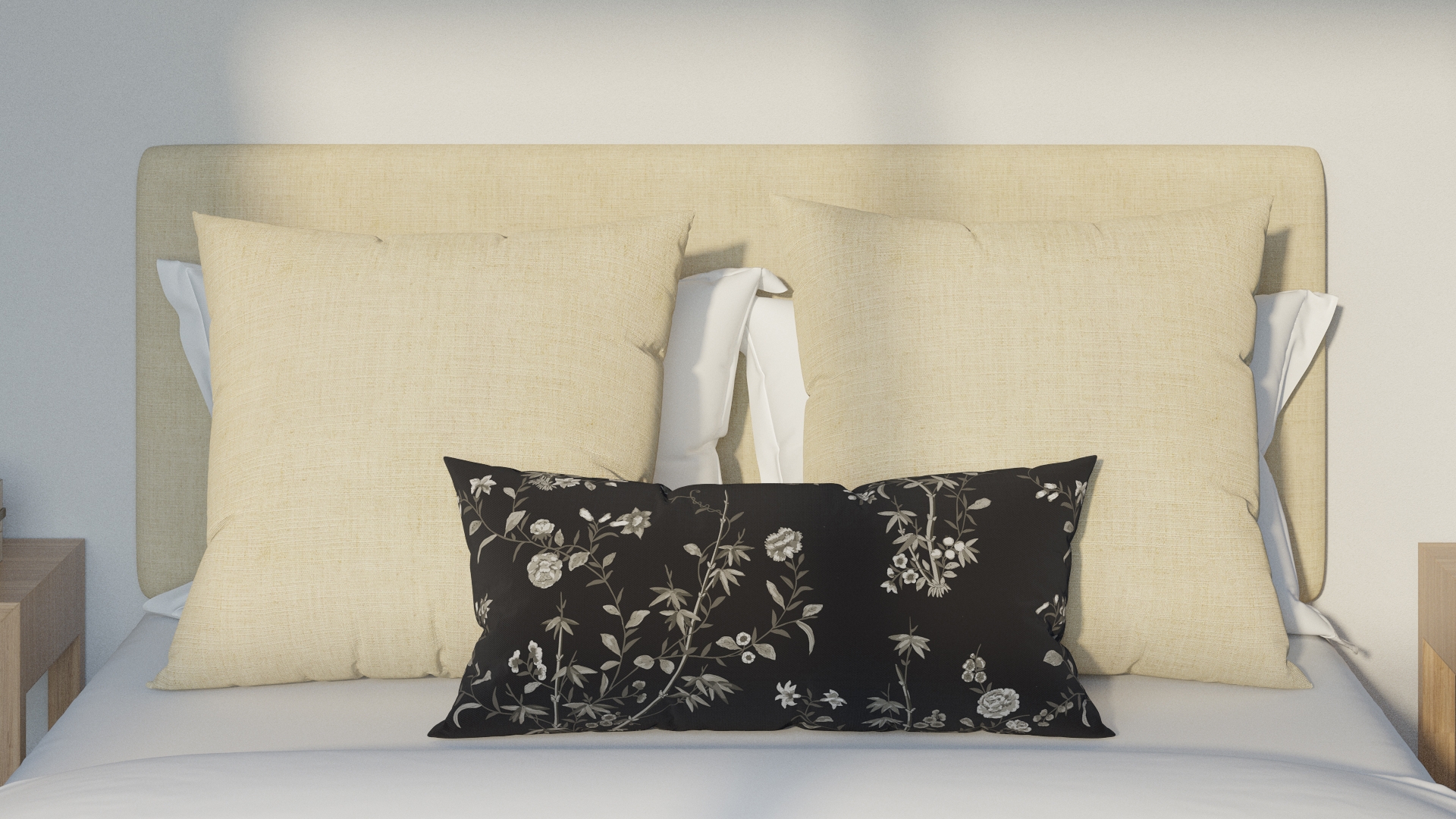 Throw Pillow 14" x 30", Black Bamboo Garden, 14" x 30" - Image 2