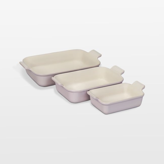 Le Creuset ® Heritage Shallot Stoneware Rectangular Baking Dishes, Set of 3 - Image 0