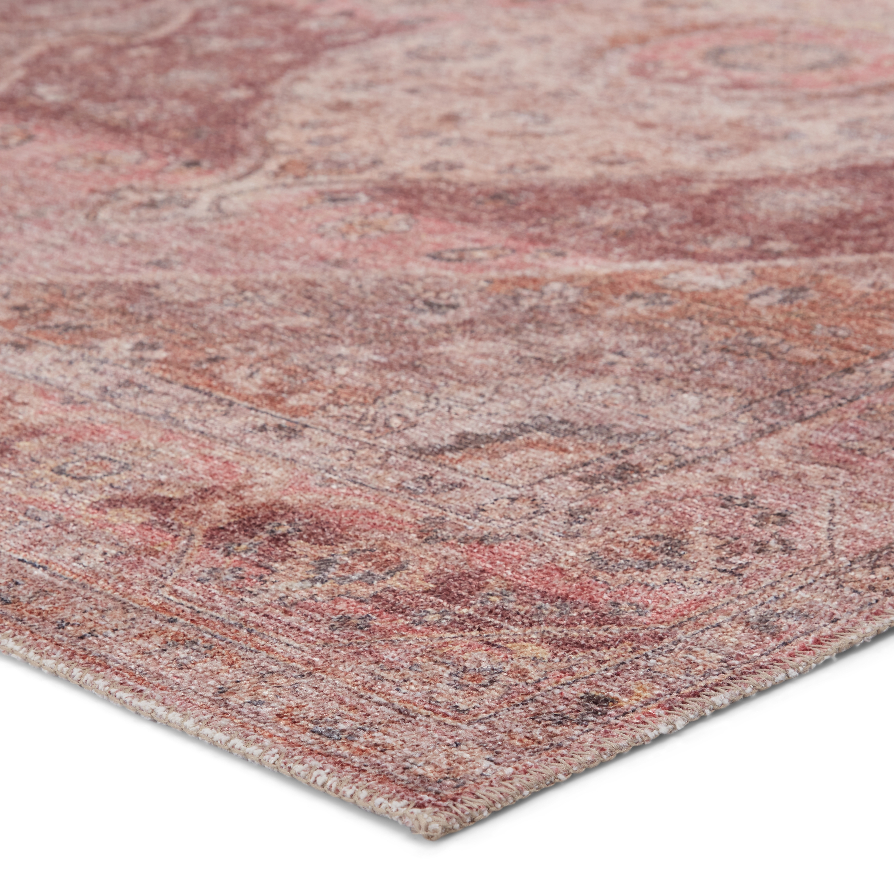 Ozan Medallion Pink/ Burgundy Area Rug (7'6"X9'6") - Image 1