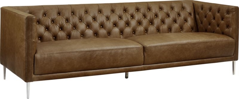 Savile Saddle Leather Tufted Sofa - Image 2