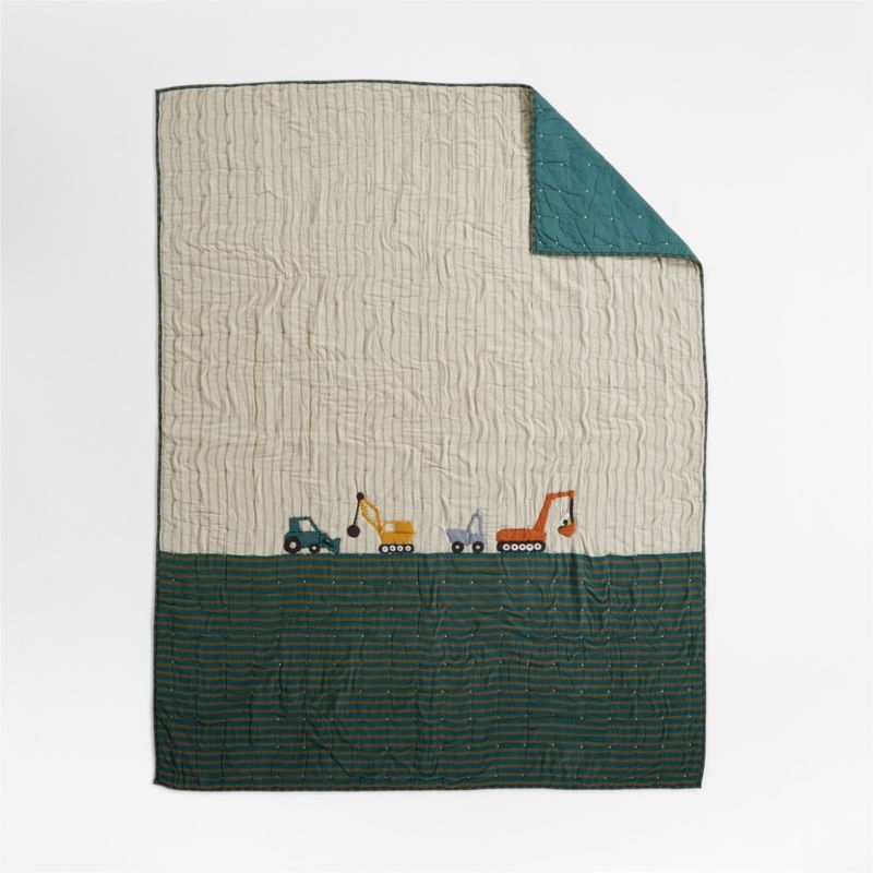 Modern Trucks Organic Cotton Kids Full/Queen Quilt - Image 1