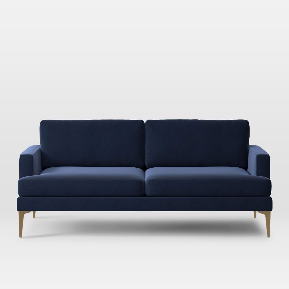 Andes 77" Multi-Seat Sofa, Standard Depth, Performance Velvet, Ink Blue, BB - Image 0
