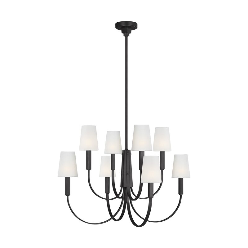 TOB by Thomas O'Brien by Generation Lighting Logan Shaded Tiered Chandelier Finish: Aged Iron, Size: Small - Image 0