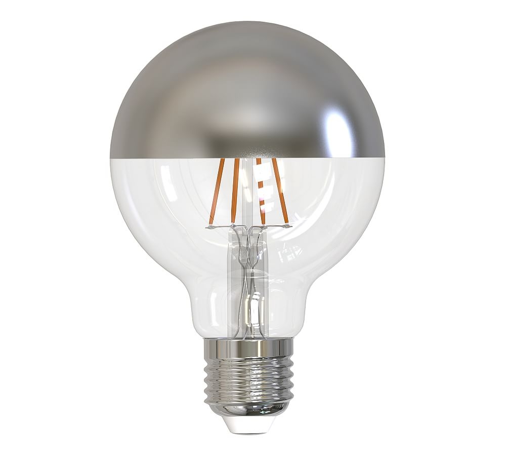 G25 Silver-Tipped Globe LED Bulb, Pack of 2, 40 Watt Equivalent - Image 0