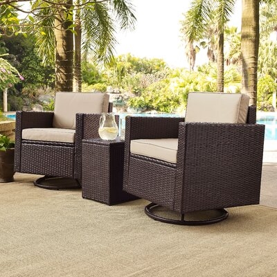 Basnight 3 Piece Rattan Seating Group with Cushions - Image 0