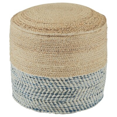 Round Pouf With Braided And Woven Details - Image 0