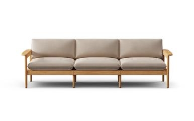 Dunes Teak 3-Seat Sofa - Rosemary - All Weather Fabric - Image 1