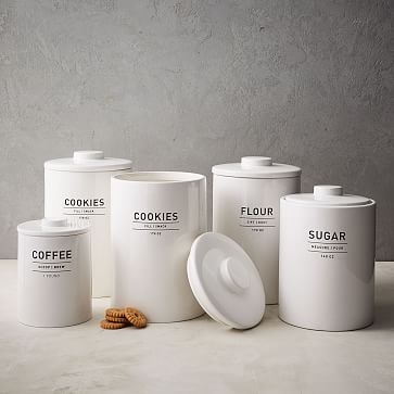 Utility Kitchen Collection, Coffee Canister, White - Image 1
