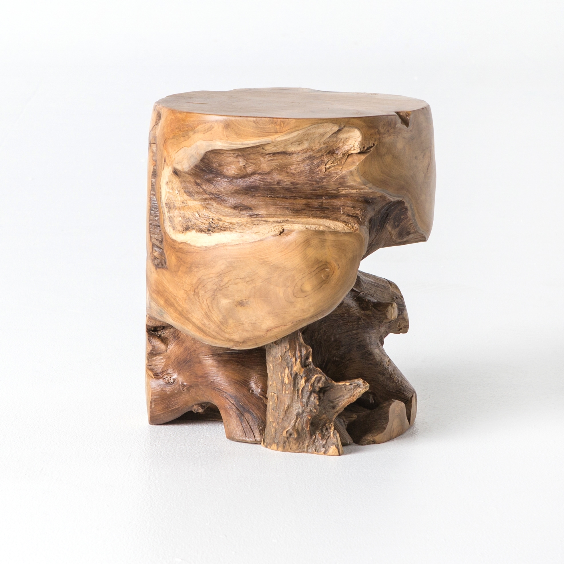 Teak Stool - Aged Natural Teak - Image 1