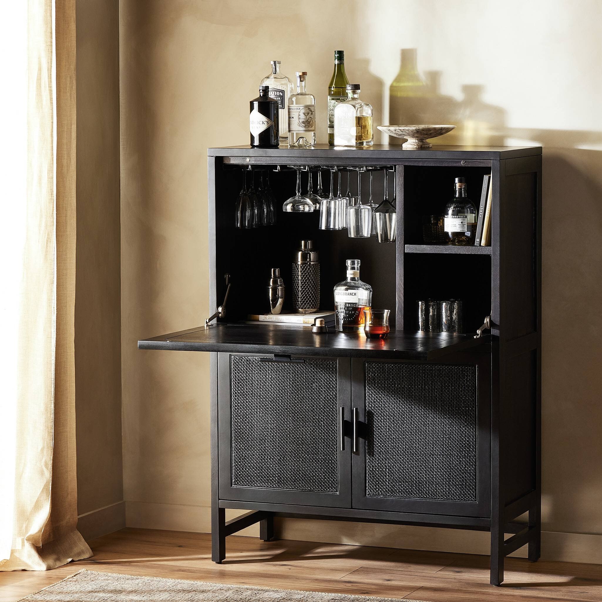 Caprice Bar Cabinet - Black Wash Mango - Image 2